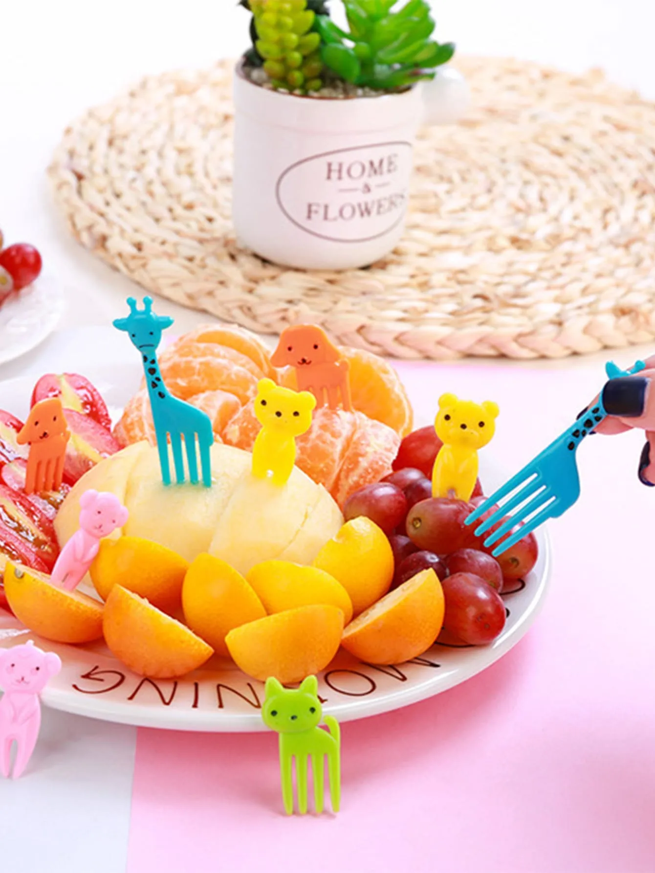 10pcs Cartoon Mini Fruit Fork