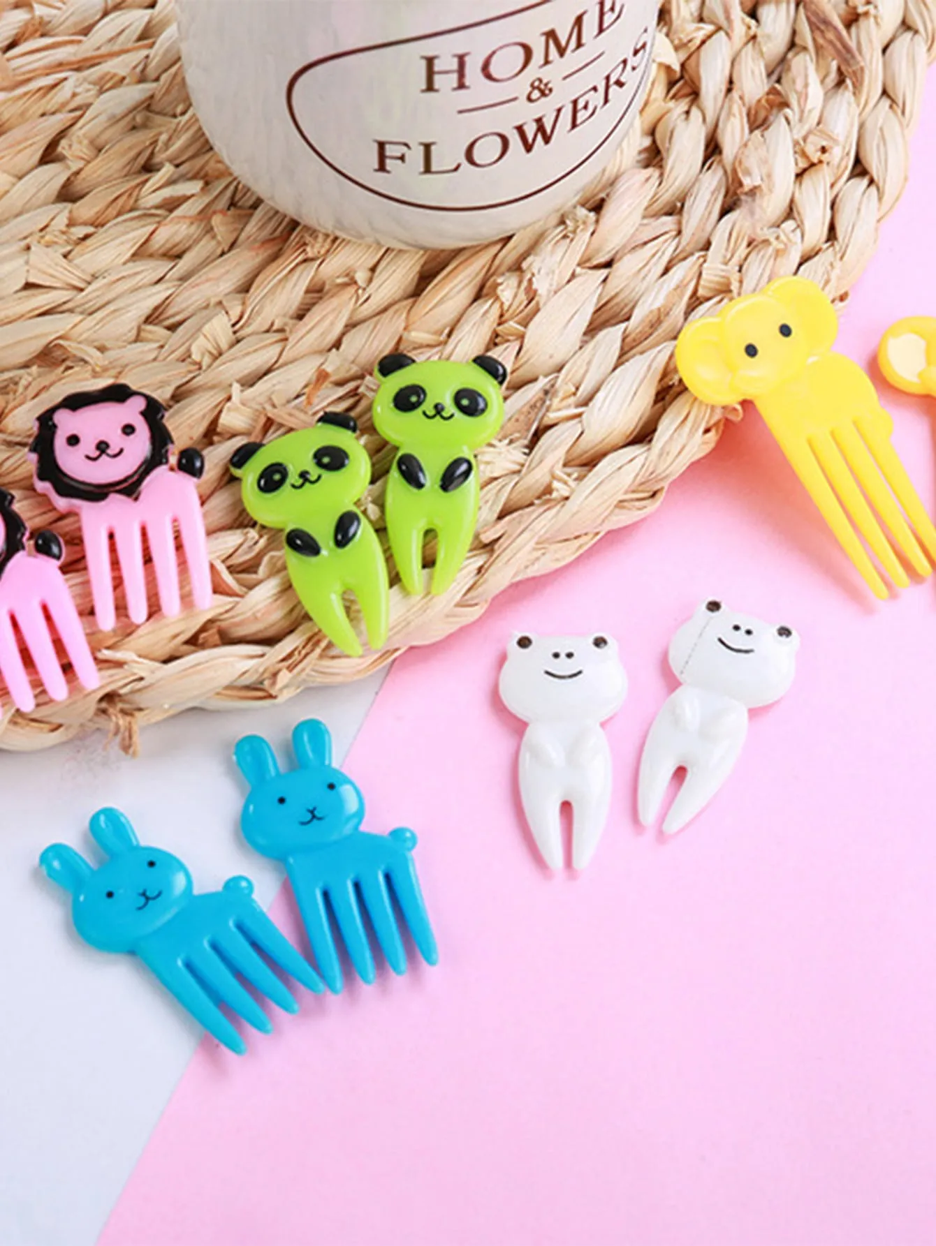 10pcs Cartoon Mini Fruit Fork
