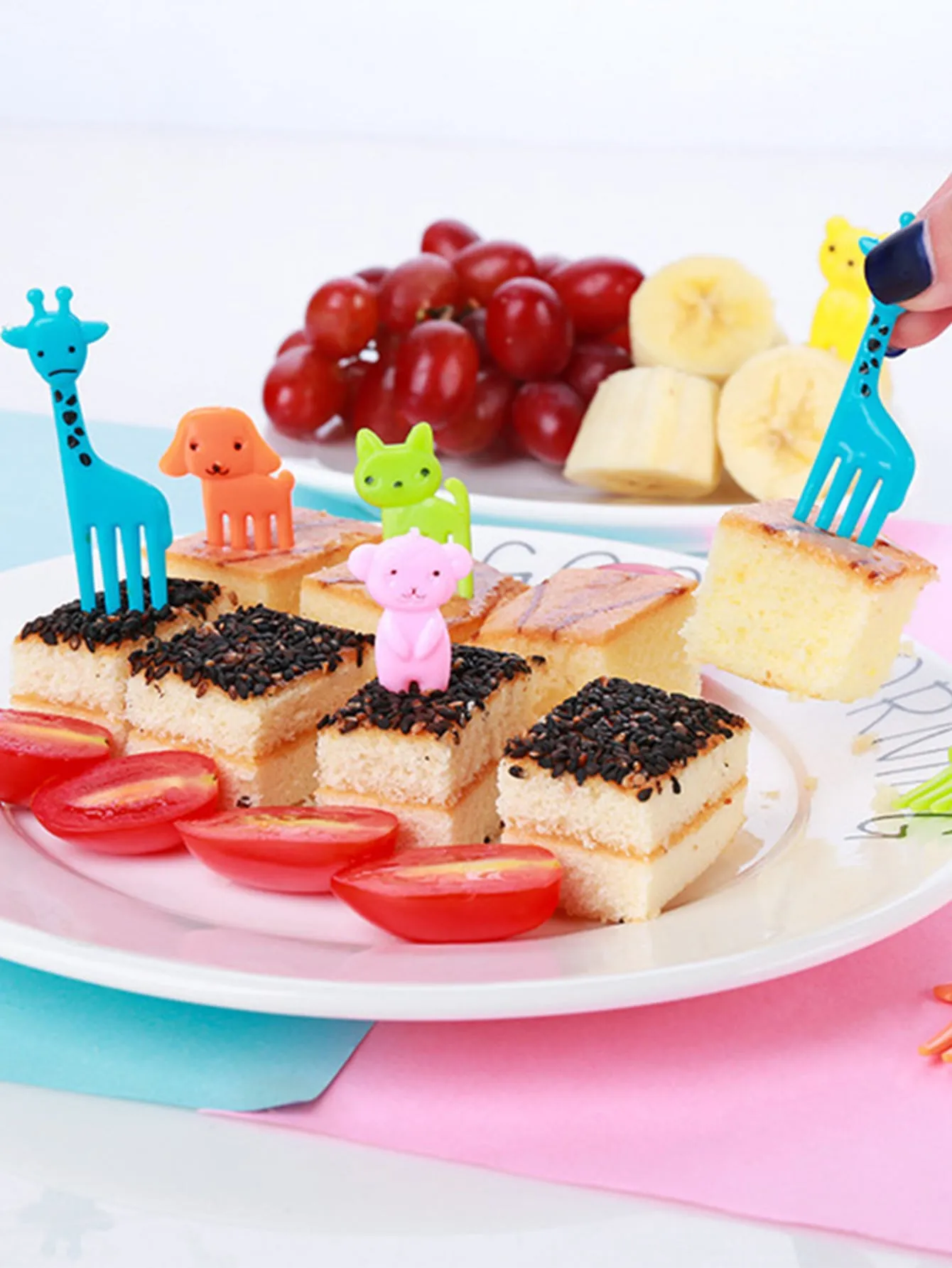 10pcs Cartoon Mini Fruit Fork