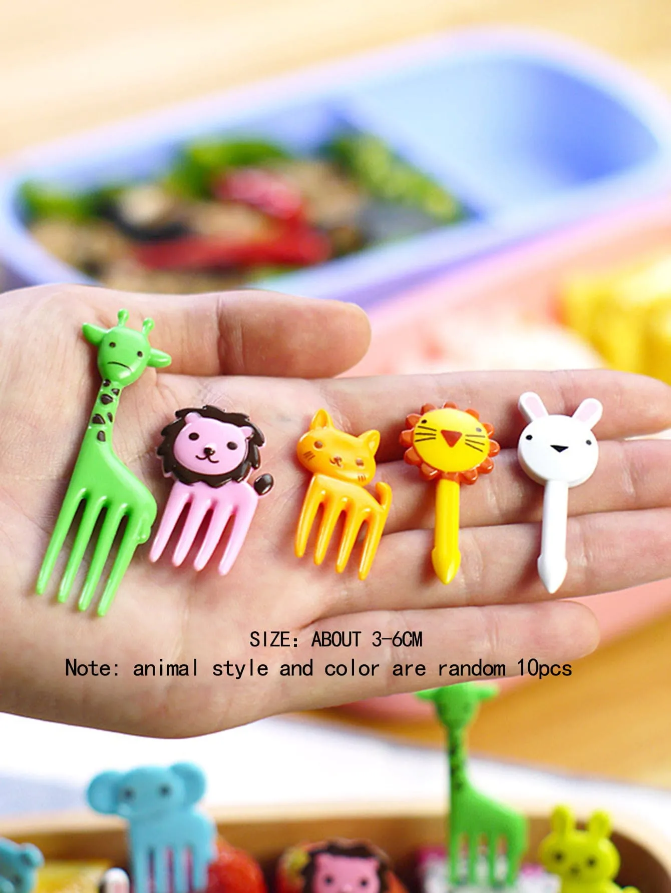 10pcs Cartoon Mini Fruit Fork