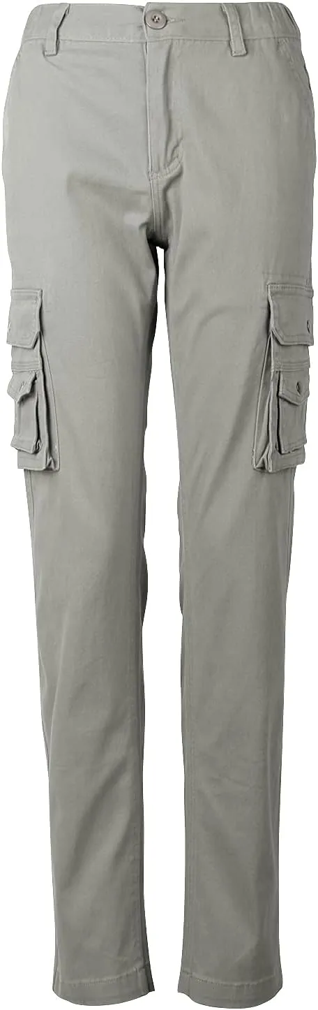 Aeslech Women's Cotton Stretch Casual Cargo Pants Como Combat Straight Leg with Multi Pockets