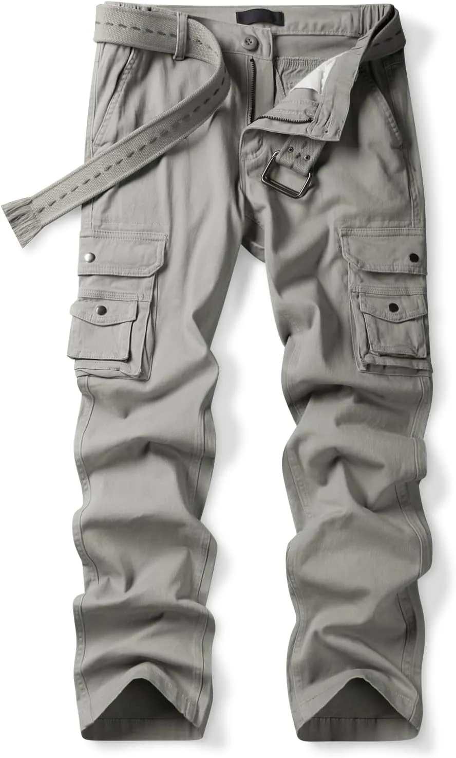 Aeslech Women's Cotton Stretch Casual Cargo Pants Como Combat Straight Leg with Multi Pockets