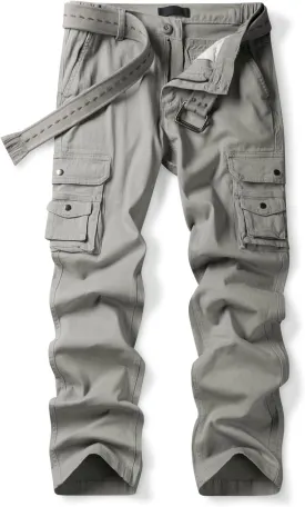 Aeslech Women's Cotton Stretch Casual Cargo Pants Como Combat Straight Leg with Multi Pockets