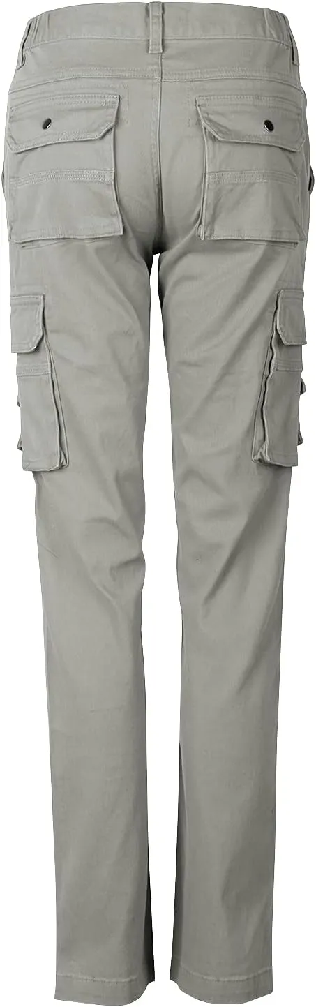 Aeslech Women's Cotton Stretch Casual Cargo Pants Como Combat Straight Leg with Multi Pockets