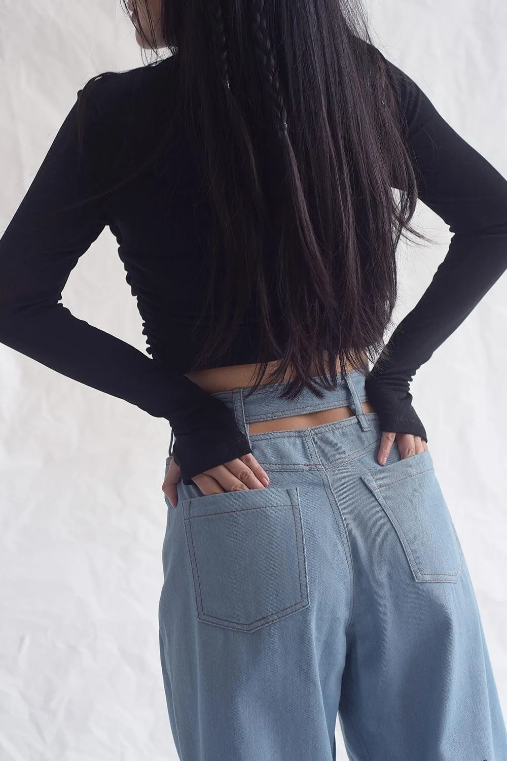 Agatha Runched Long Sleeved Top