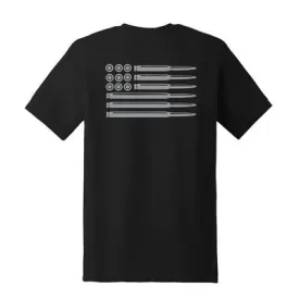American Flag Bullets Design Full Back T-Shirt