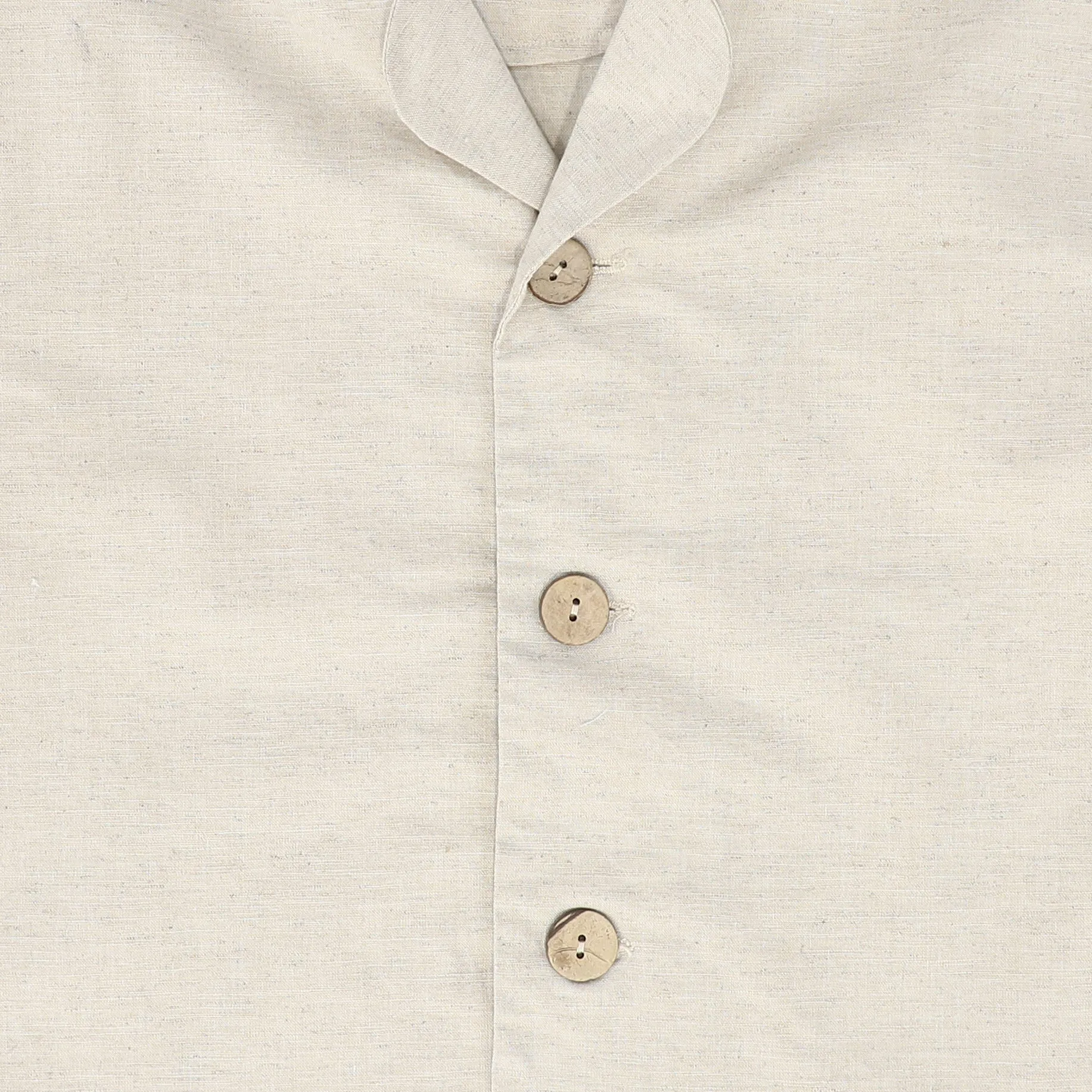 BAMBOO OATMEAL LINEN BUTTON DOWN TOP [FINAL SALE]