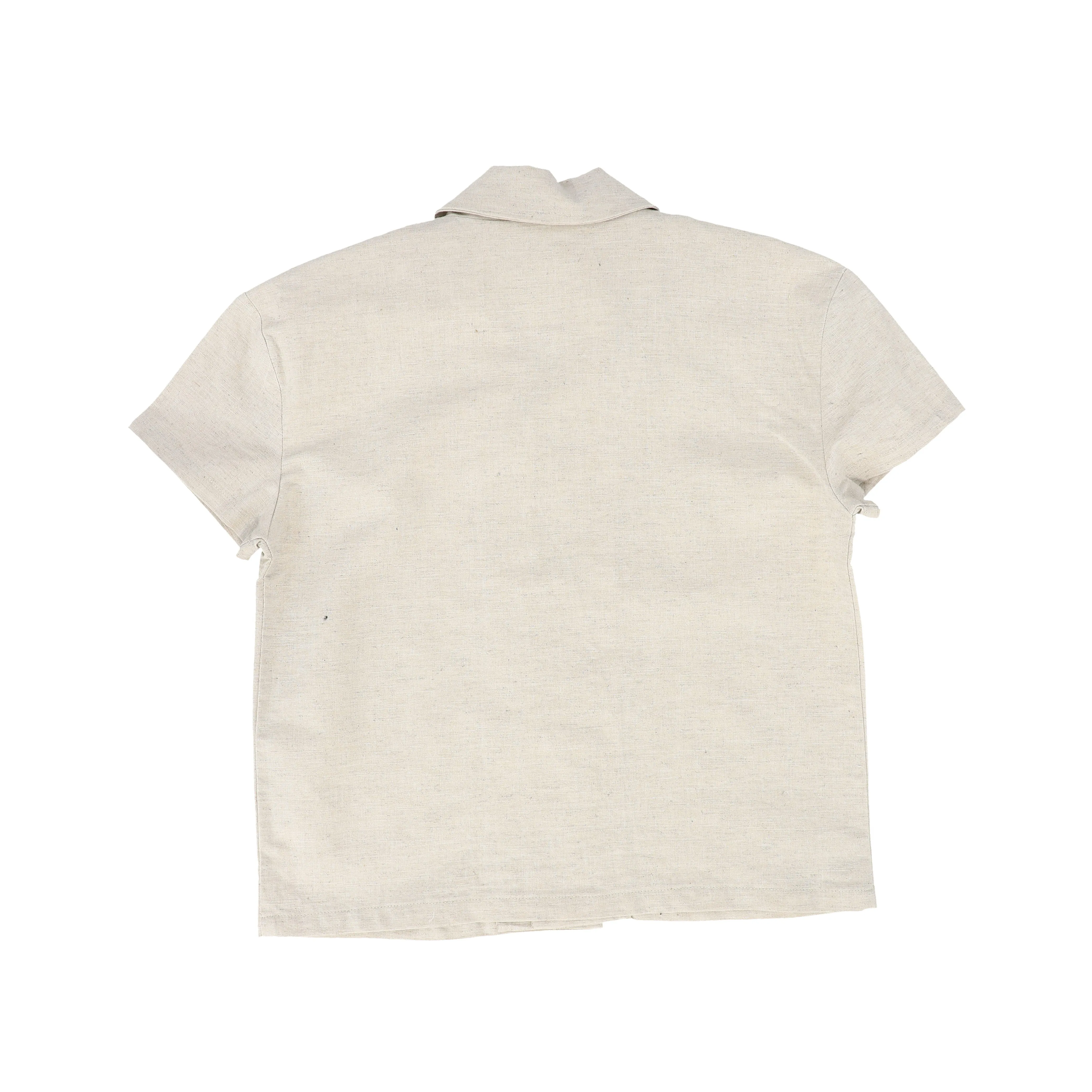 BAMBOO OATMEAL LINEN BUTTON DOWN TOP [FINAL SALE]