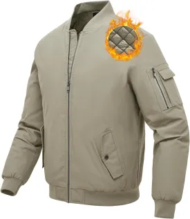 BGOWATU Men's Jacket Windproof Quilted Bomber Jackets Casual Fall Winter Warm Padded Coats Outwear