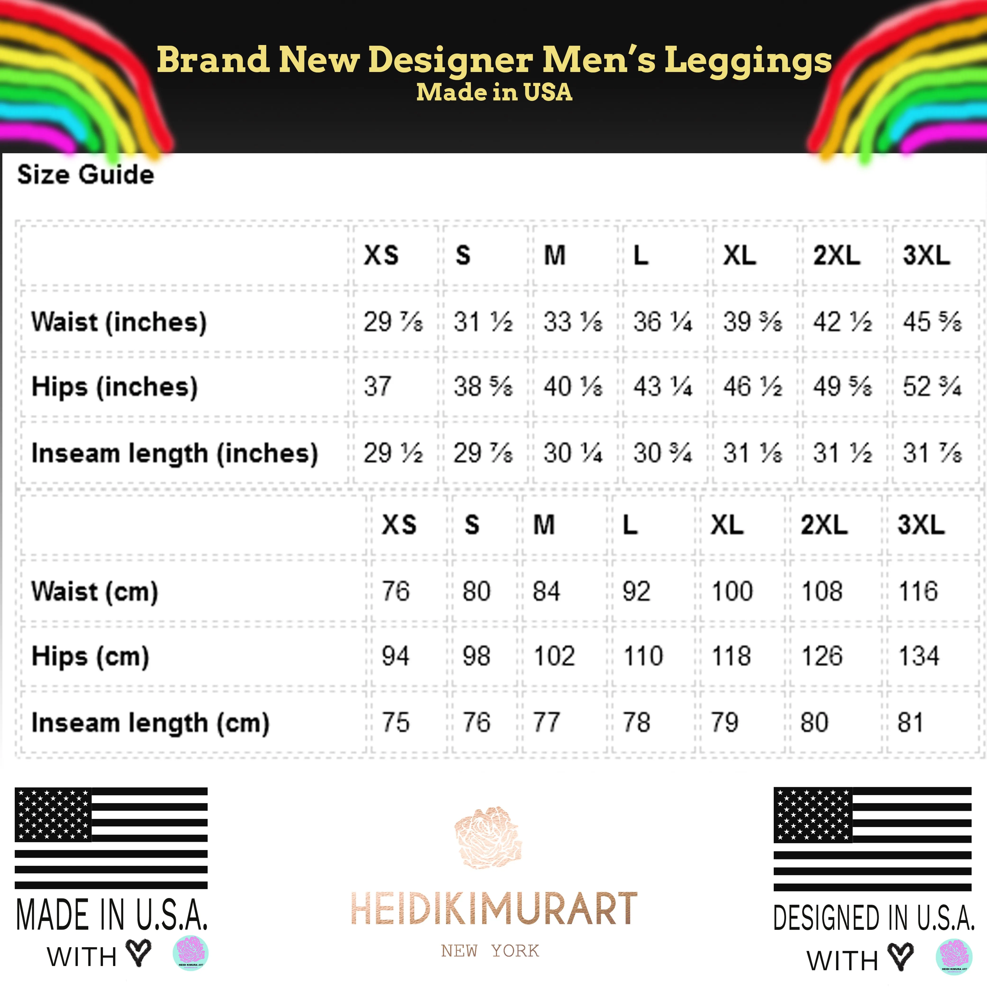 Black Diagonally Striped Meggings, Men's Running Leggings Long Tights-Made in USA/MX/EU