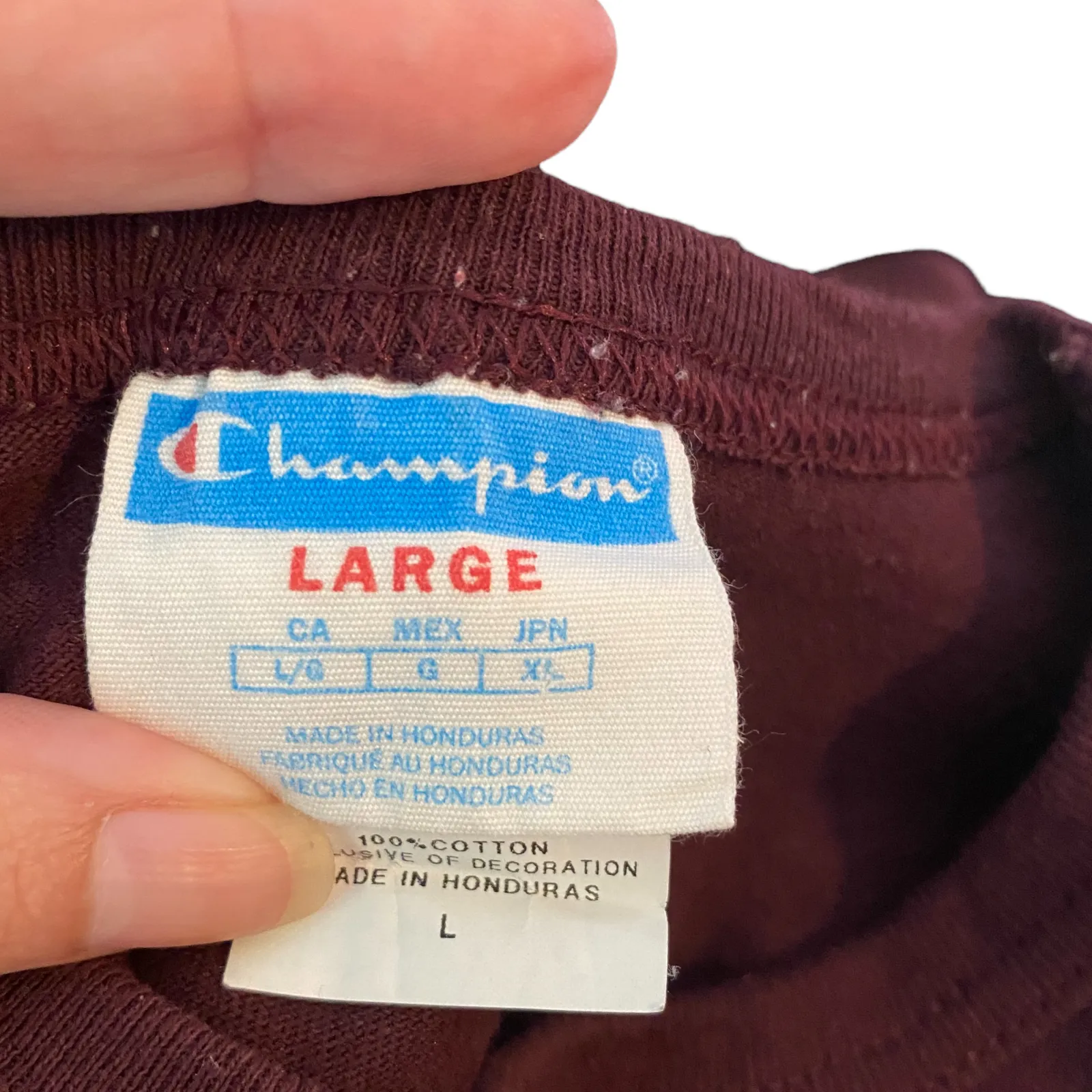 Champion Vintage 90’s Cotton Red Short Sleeve Shirt Size Large