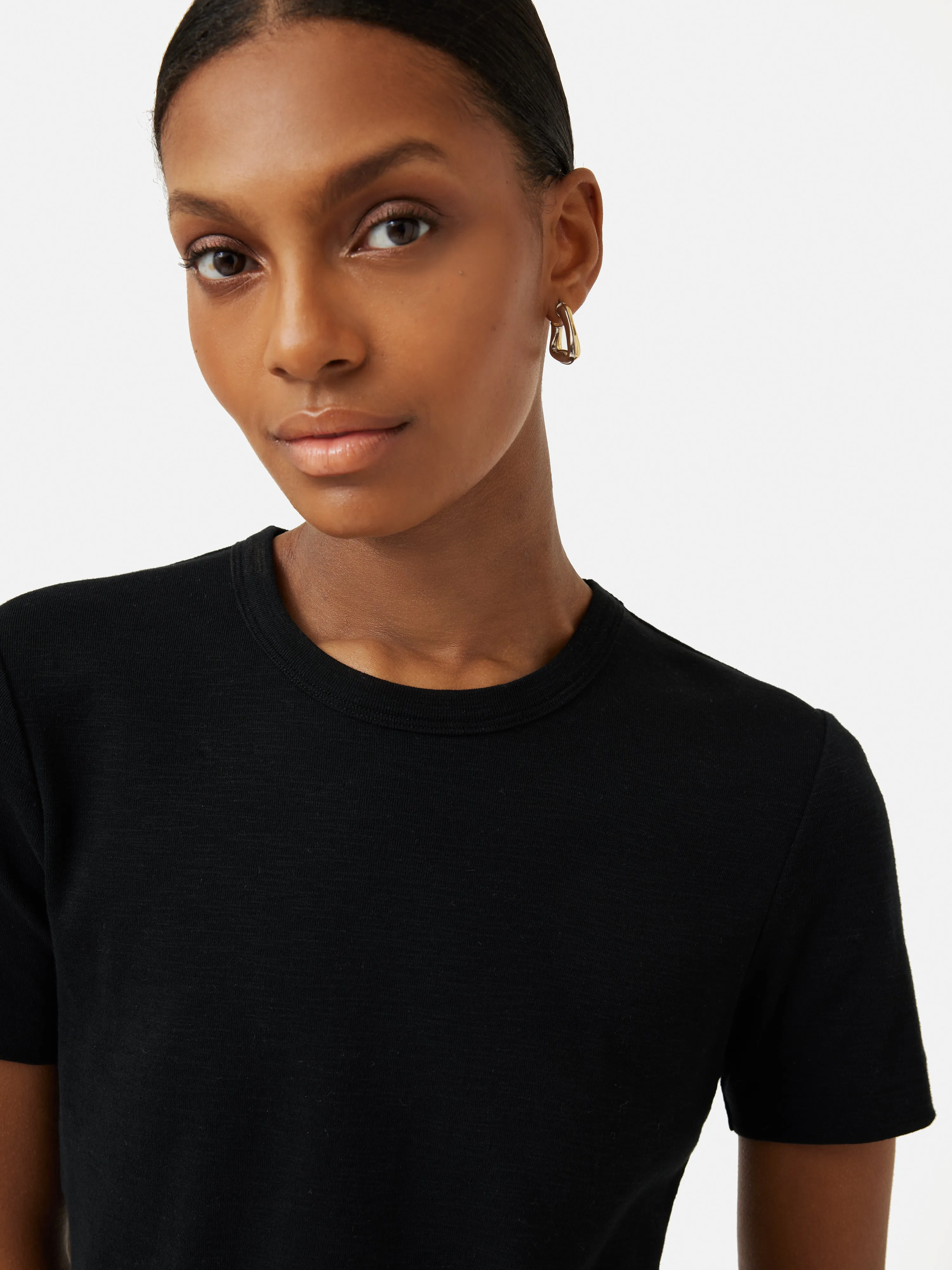 Cotton Luxe Short Sleeve Tee | Black