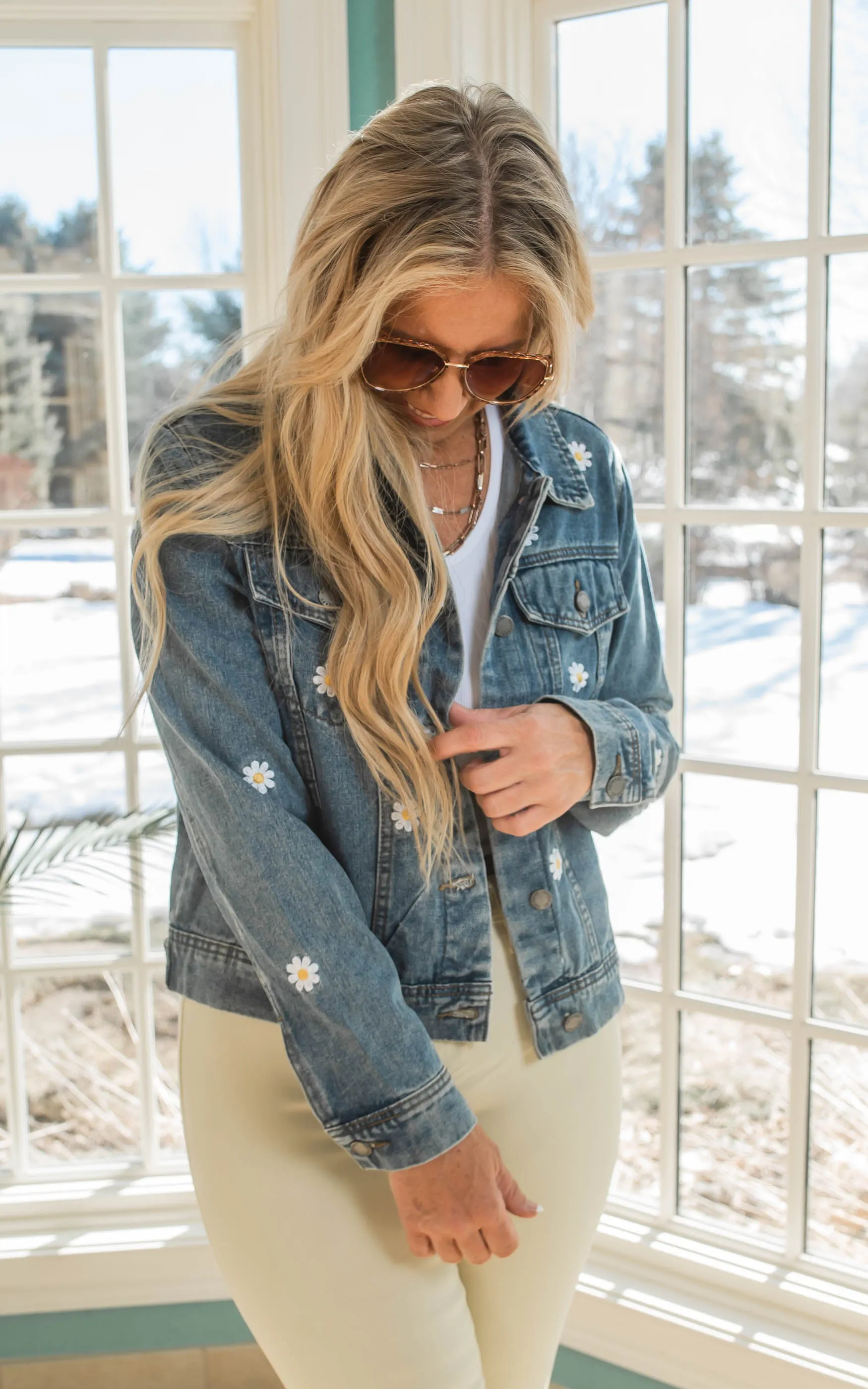 Daisy Embroidered Denim Jacket | FINAL SALE