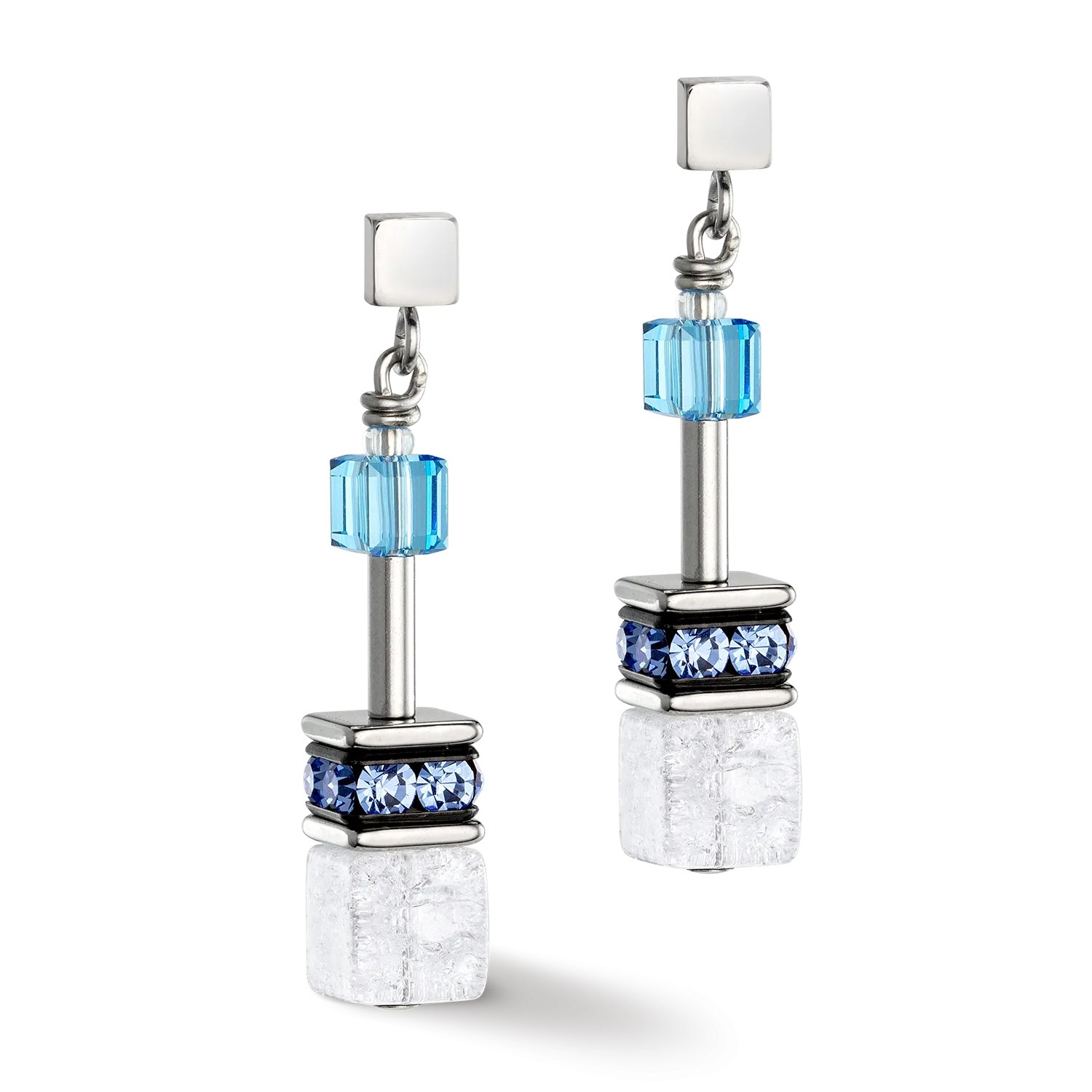 GeoCUBE® Iconic Nature earrings blue white