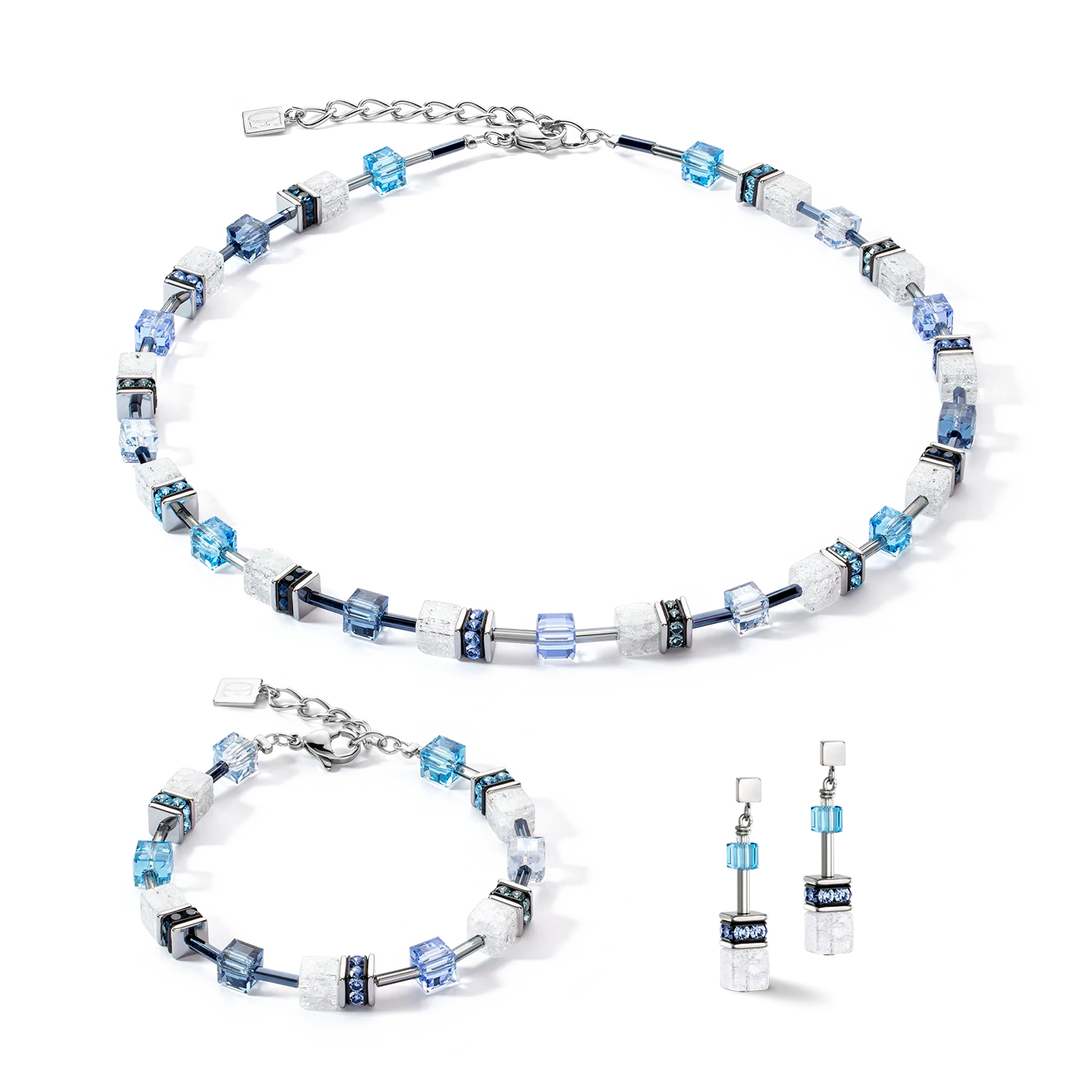 GeoCUBE® Iconic Nature earrings blue white