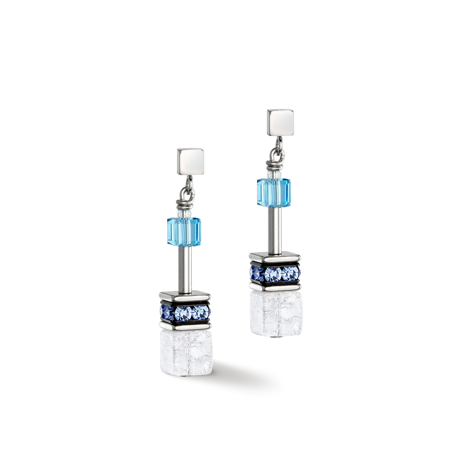 GeoCUBE® Iconic Nature earrings blue white