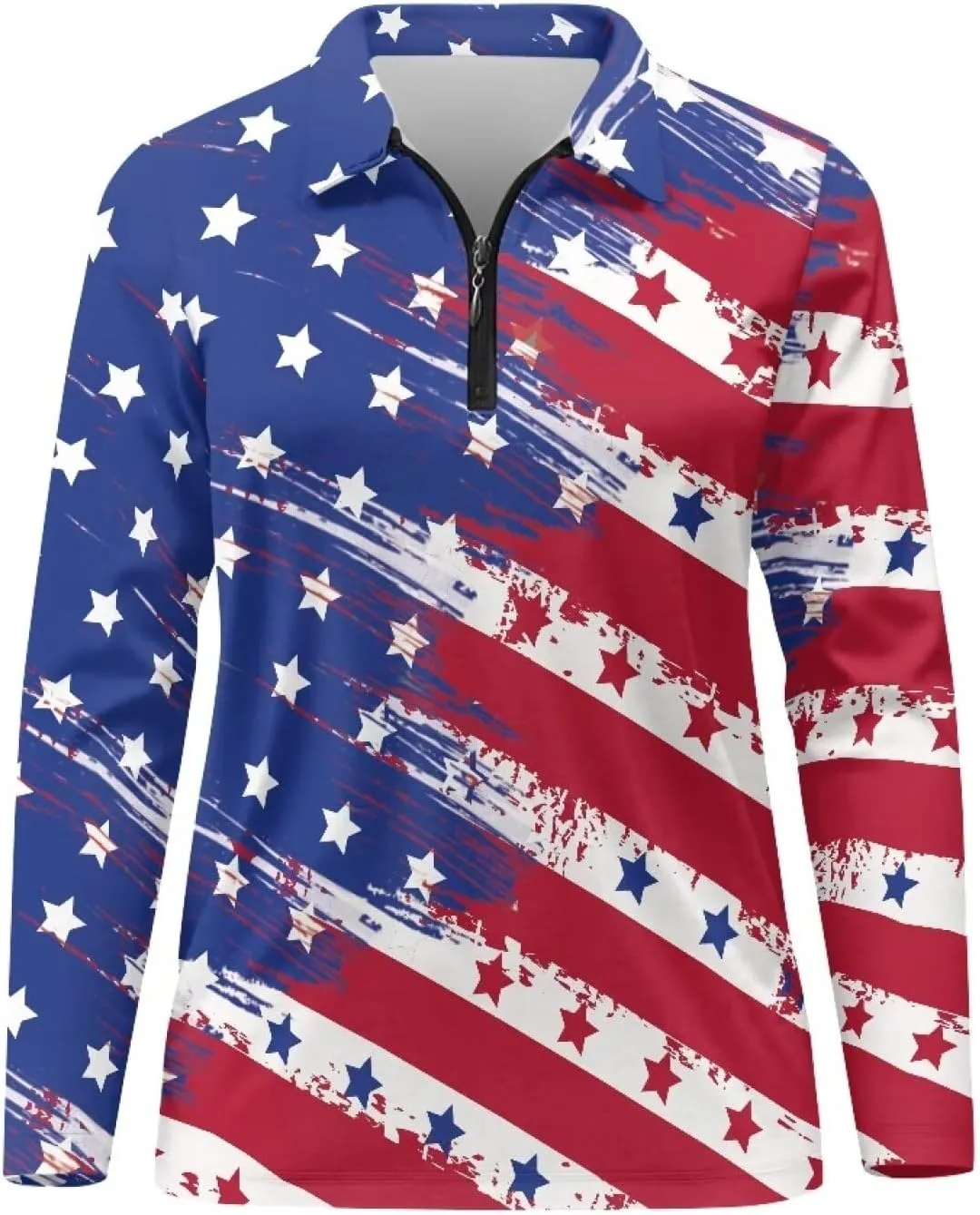 Golf Shirts for Women Long Sleeve Moisture Wicking Quarter Zip Golf Tennis Polo Shirts Pullover Workout Tops