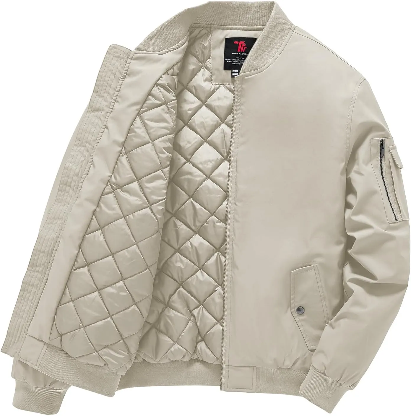 Gopune Men's Windproof Bomber Jacket Warm Water Resistant Windbreaker Winter Outwear Quilted Jackets Coats