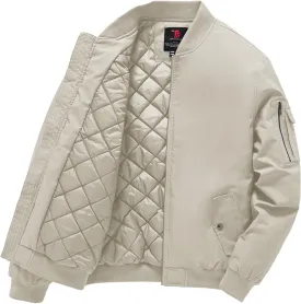 Gopune Men's Windproof Bomber Jacket Warm Water Resistant Windbreaker Winter Outwear Quilted Jackets Coats