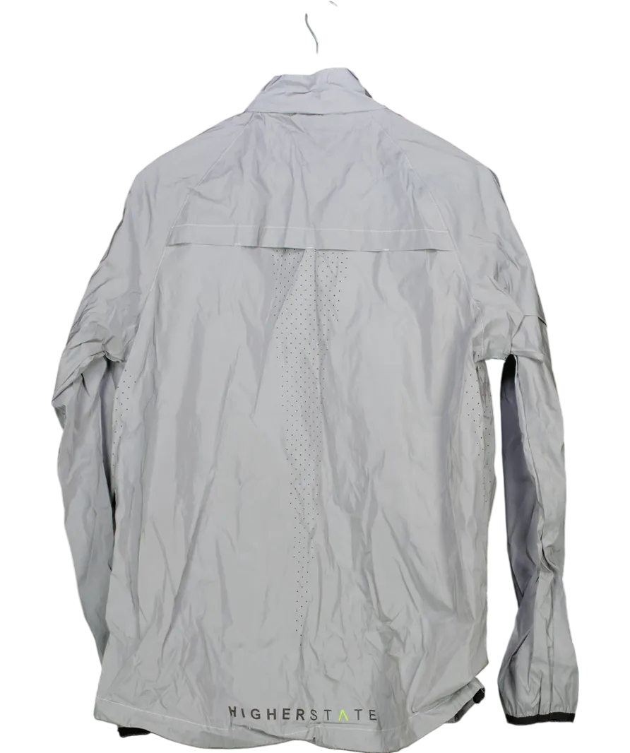 Grey Higher State All Over Reflect Hooded Women's Running Jacket UK M