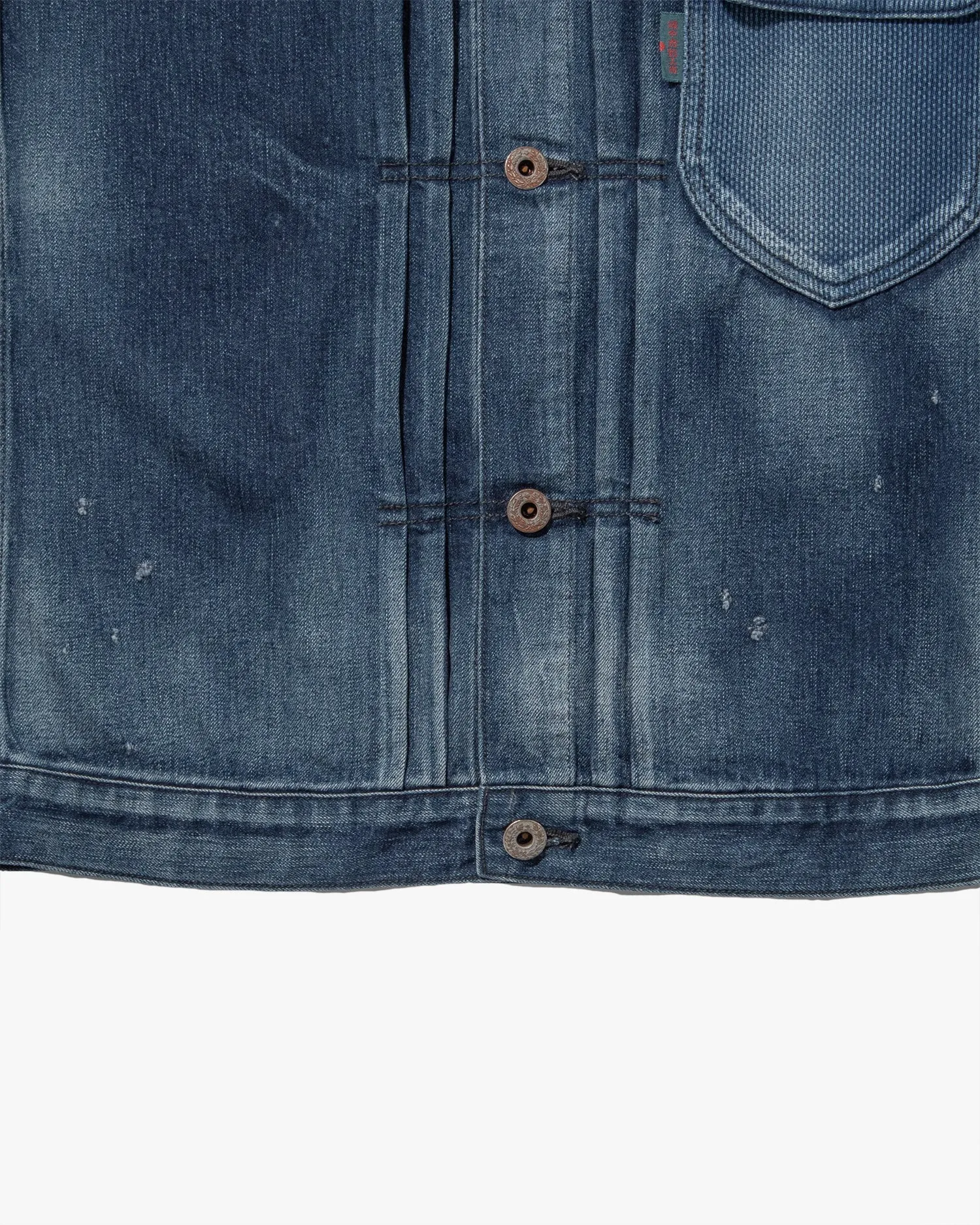 Japanese Repro Type 1 Denim Trucker Jacket With Sashiko Fabric, Eternal Brand