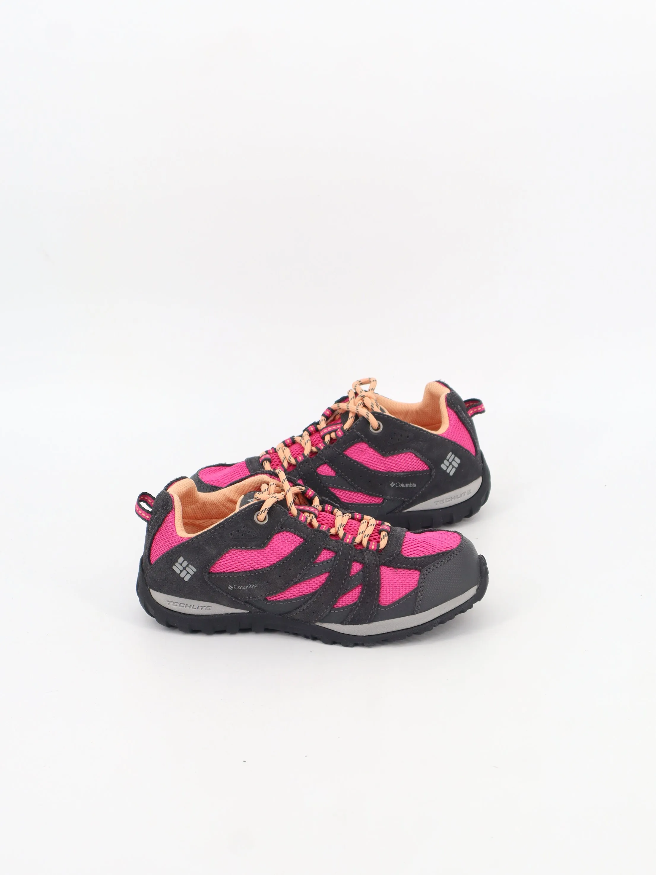 Kids Girl's Textured Hiking Shoes,Grey/Pink