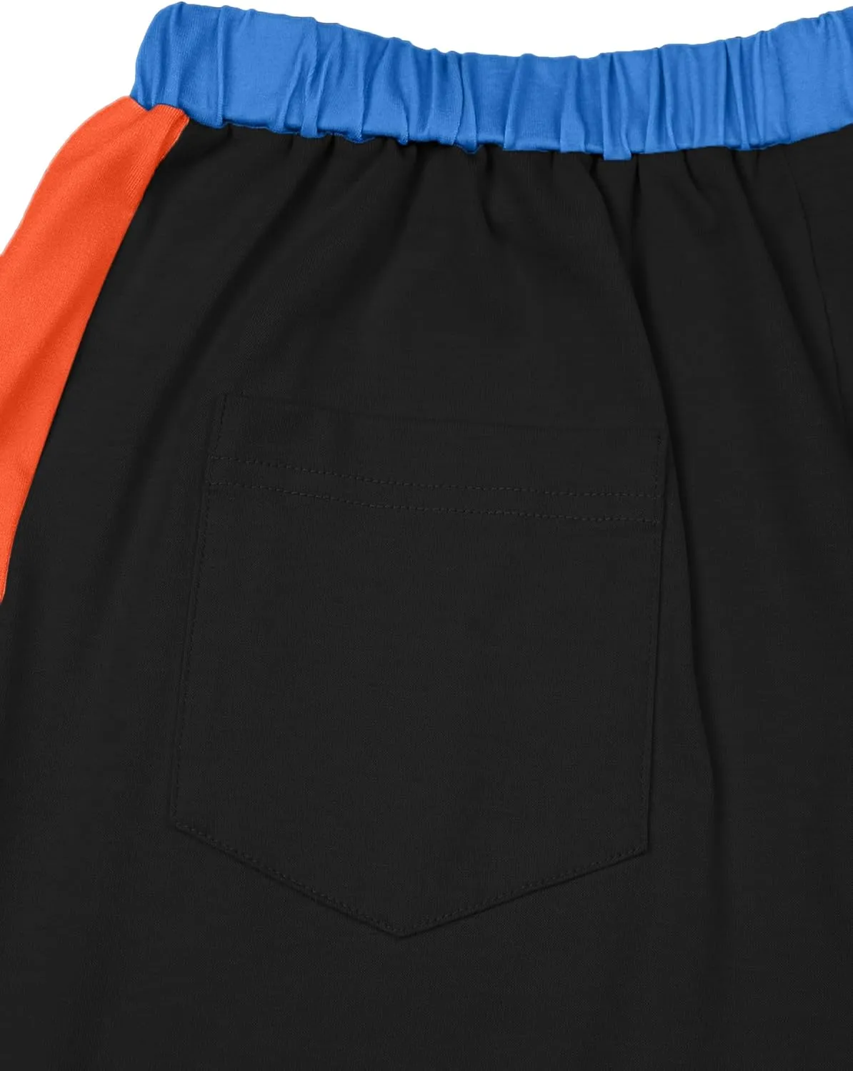 LovelyWholesale Women 2 Piece Outfits Color Block T Shirt with Shorts Set Summer Tracksuit
