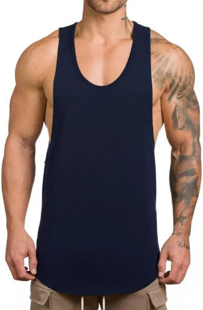 Men's Muscle Gym Workout Stringer Tank Tops Bodybuilding Fitness T-Shirts T01