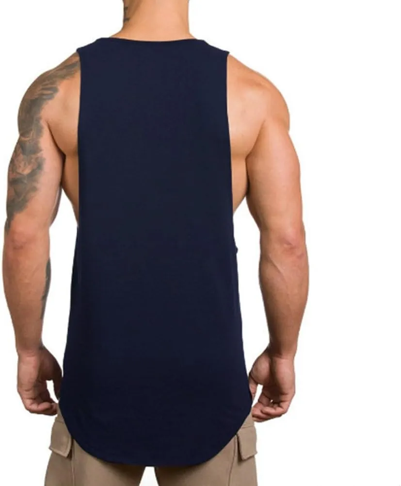 Men's Muscle Gym Workout Stringer Tank Tops Bodybuilding Fitness T-Shirts T01