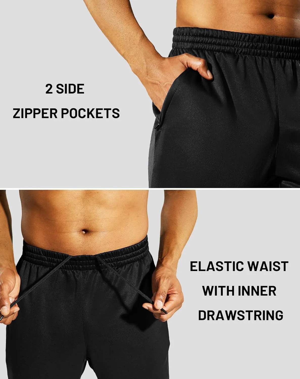 MIER Mens Sweatpants with Pockets, Athletic Training Track Jogger, Soccer Warm-up Pants with Zipper Ankle