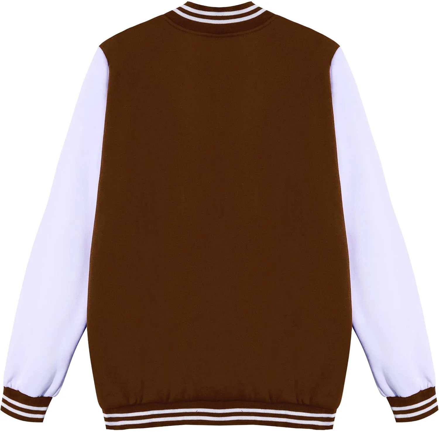 Mowbeat Women Baseball Jacket Varsity Uniform Unisex Adult Long Sleeve Casual Loose Cardigan Men's Track Jacket