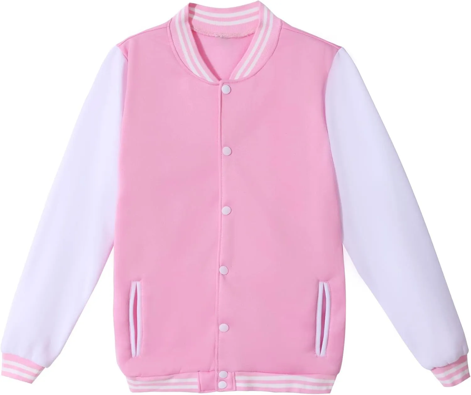 Mowbeat Women Baseball Jacket Varsity Uniform Unisex Adult Long Sleeve Casual Loose Cardigan Men's Track Jacket