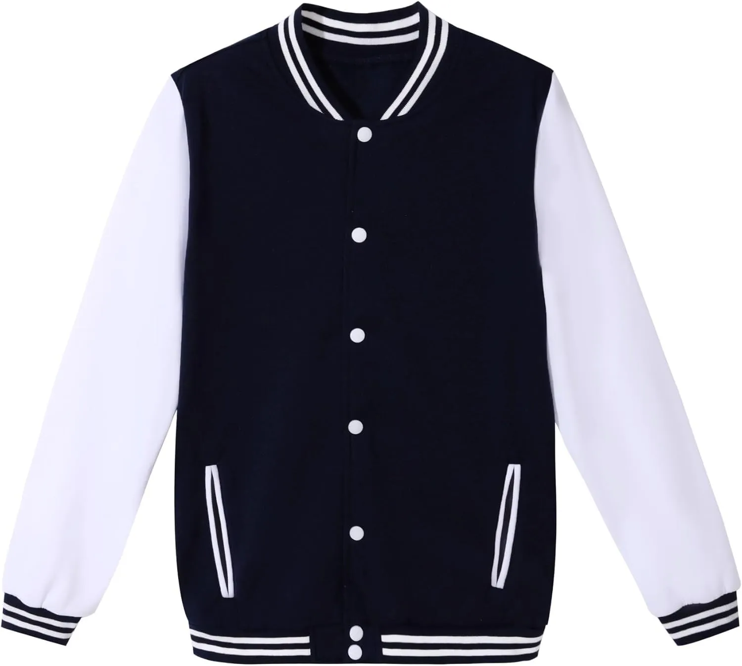 Mowbeat Women Baseball Jacket Varsity Uniform Unisex Adult Long Sleeve Casual Loose Cardigan Men's Track Jacket