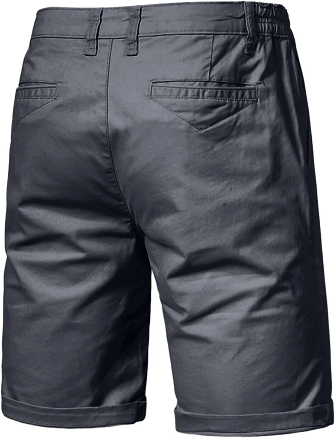Oymyakon Men's Stretch Chino Short Slim Fit 10" Inseam Flat Front Shorts Summer Cotton Casual Shorts with Pocket