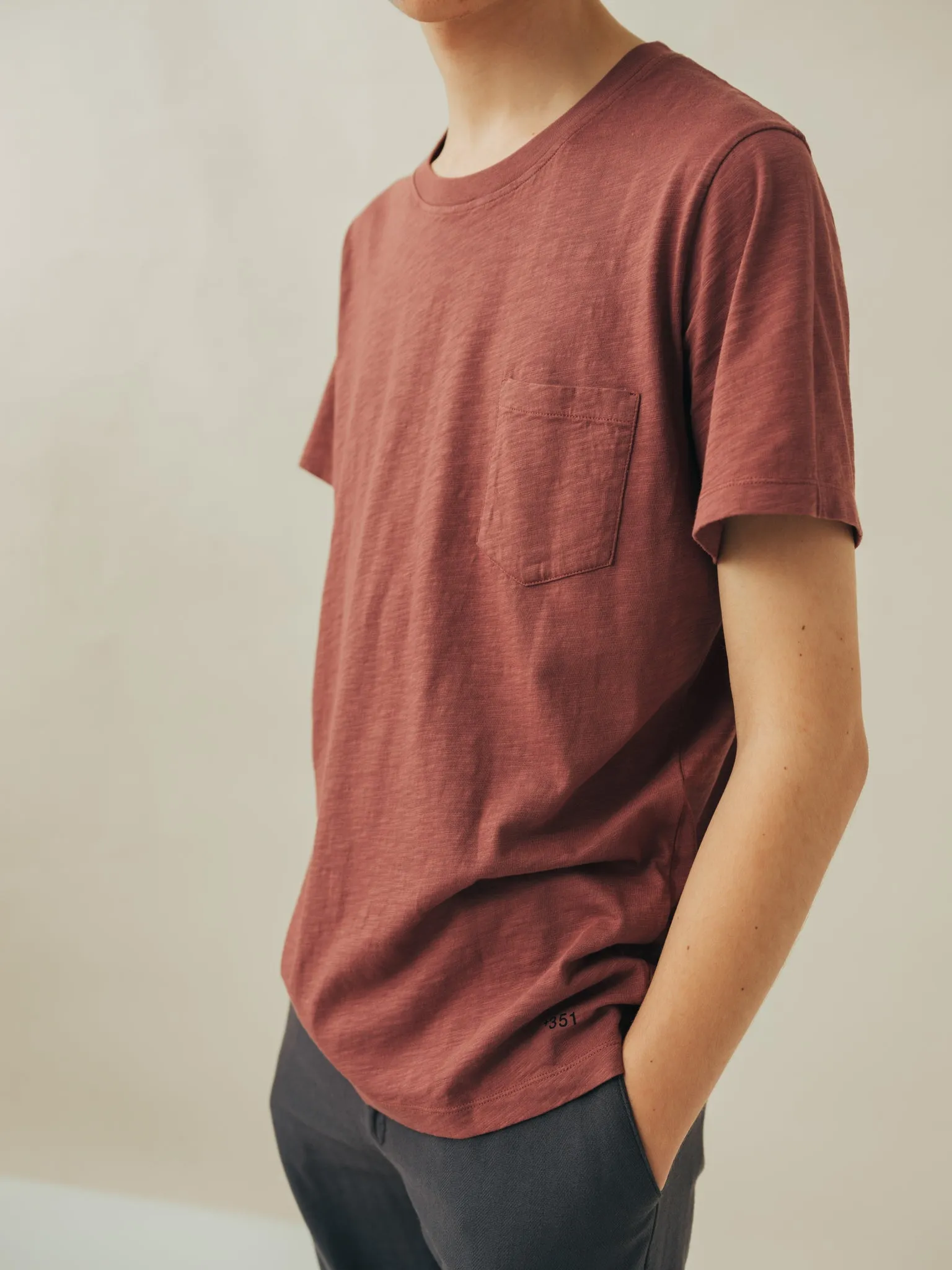 T-SHIRT REVERSIBLE RIB AUBERGINE