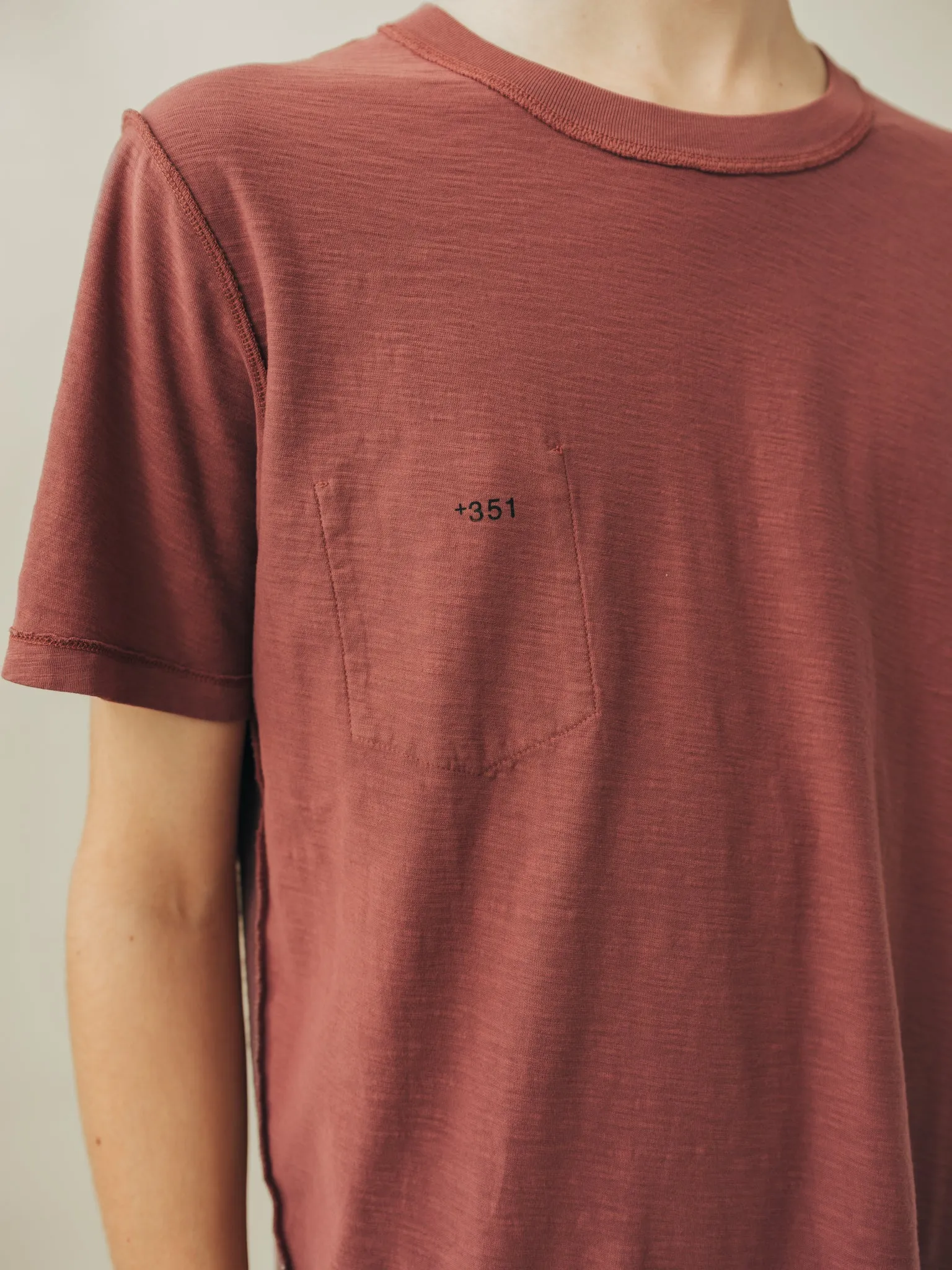 T-SHIRT REVERSIBLE RIB AUBERGINE
