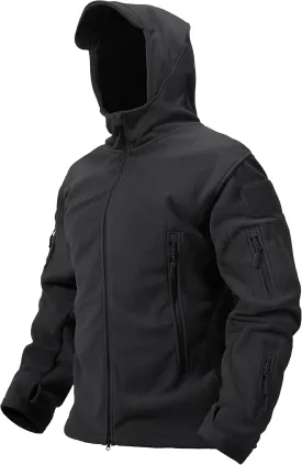 TACVASEN Mens Fleece Jacket Full Zip Tactical Hoodies Winter Coats Windproof Hoodies Warm Hunting