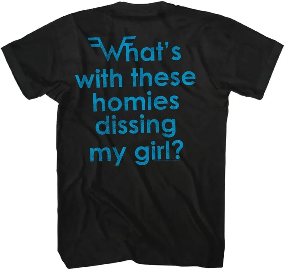 Weezer Rock Band Logo & Lyrics Front & Back Print Adult Short Sleeve T Shirts