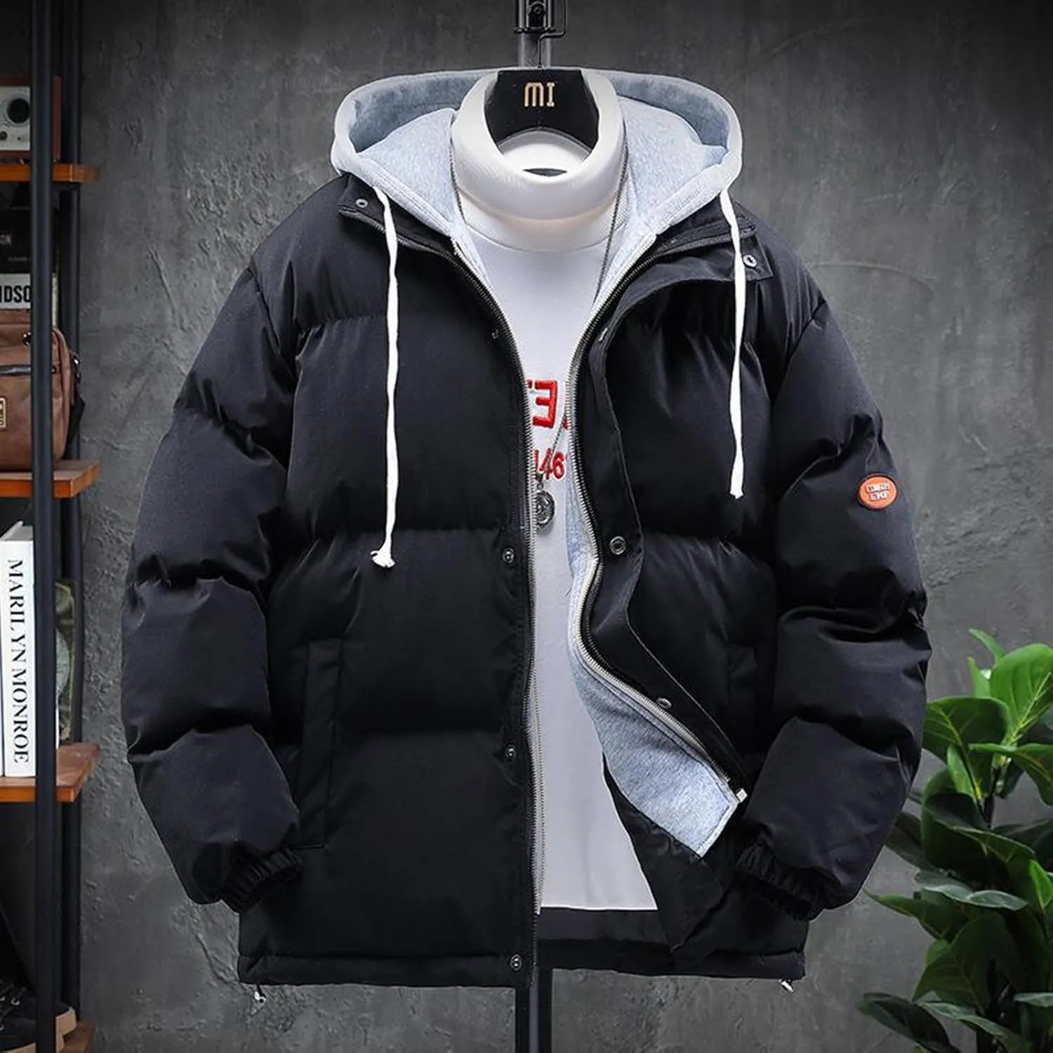 Winter Jackets for Teen Boys, Work Long Sleeve Full Zip Parka Jacket Warm Padded Jacket Outdoor Men's Puffer Vest