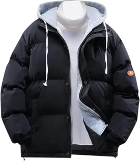 Winter Jackets for Teen Boys, Work Long Sleeve Full Zip Parka Jacket Warm Padded Jacket Outdoor Men's Puffer Vest