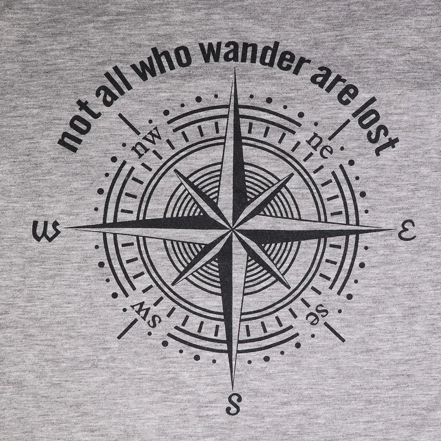 Womens Graphic T-Shirt Not All Who Wander are Lost Funny Tees for Women Summer Casual Tops Athletic Shirts