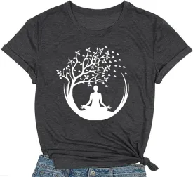 Yoga Shirt for Women Funny Pilates Workout T-Shirt Fitness Lover Tee Tops