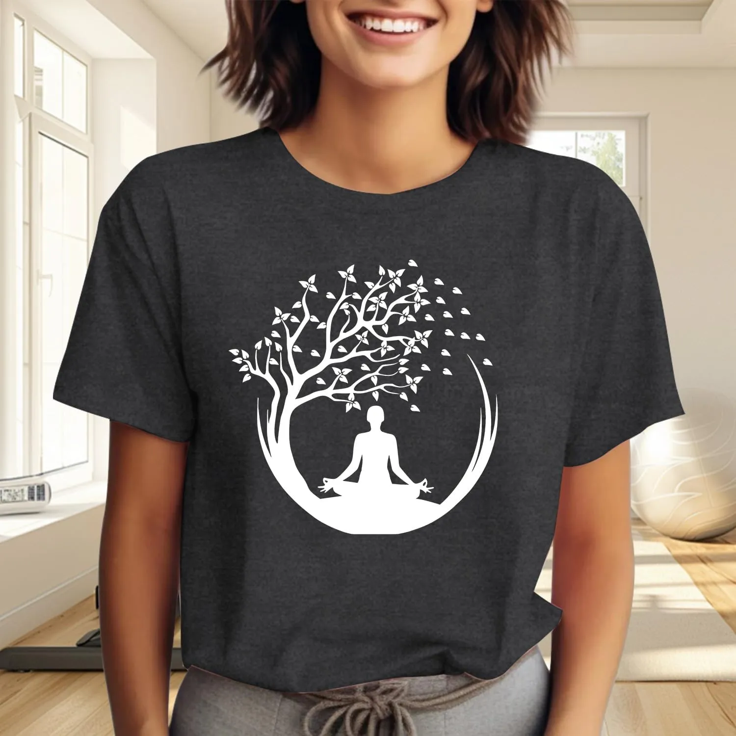 Yoga Shirt for Women Funny Pilates Workout T-Shirt Fitness Lover Tee Tops