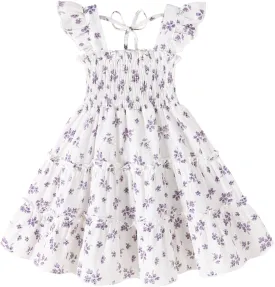 YOUNGER TREE Toddler Girl Dress Kids Sleeveless Ruffle Dresses for Girls Summer Outfits Beach Sundress